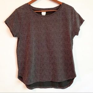 H&M Black + White Dotted Short Sleeve Top